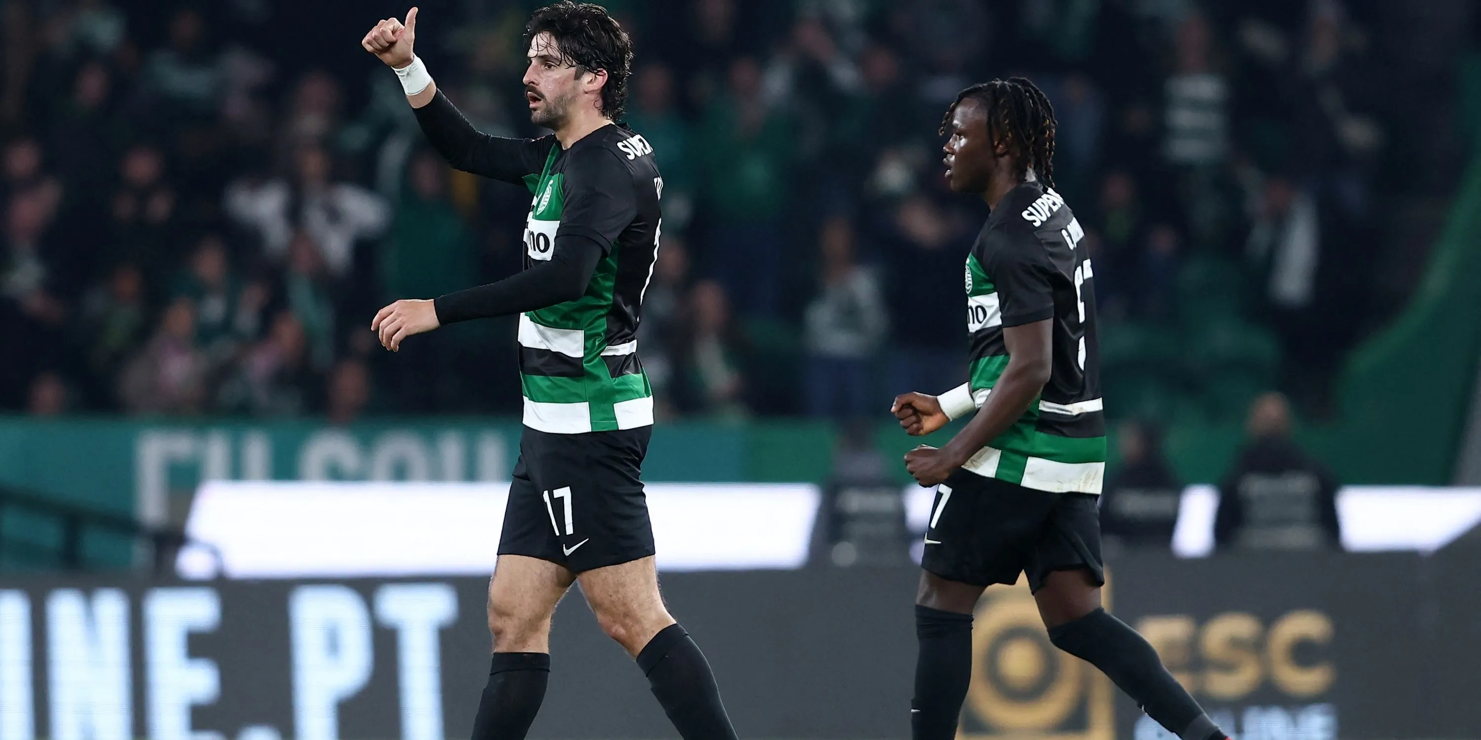 Francisco Trincao ăn mừng bàn thắng trong màu áo Sporting CP tại giải Liga Portugal