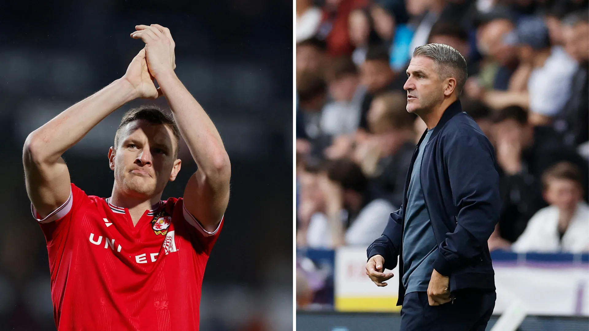 Paul Mullin và HLV Ryan Lowe của Wigan Athletic trong bối cảnh tin đồn chuyển nhượng