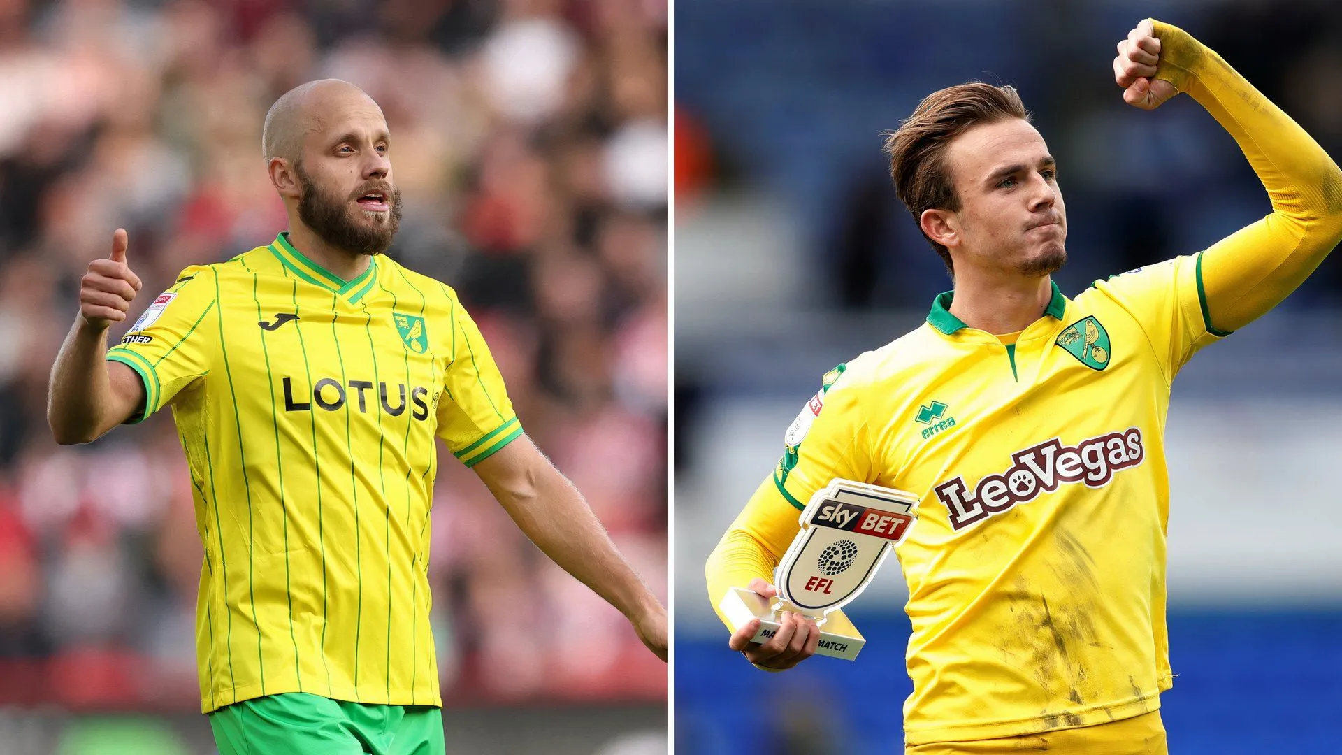 James Maddison và Teemu Pukki trong màu áo Norwich City