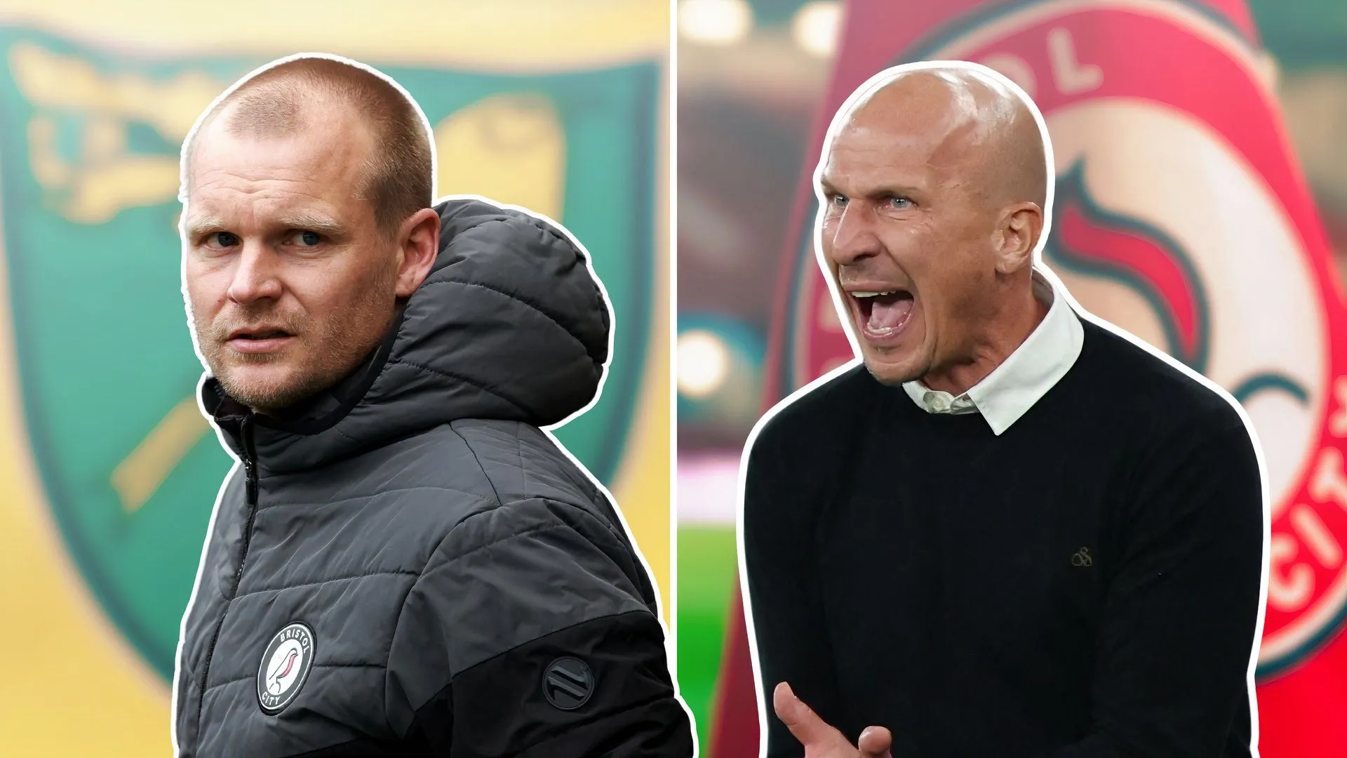 So sánh hình ảnh cựu HLV Bristol City Liam Manning và tân HLV Gerhard Struber