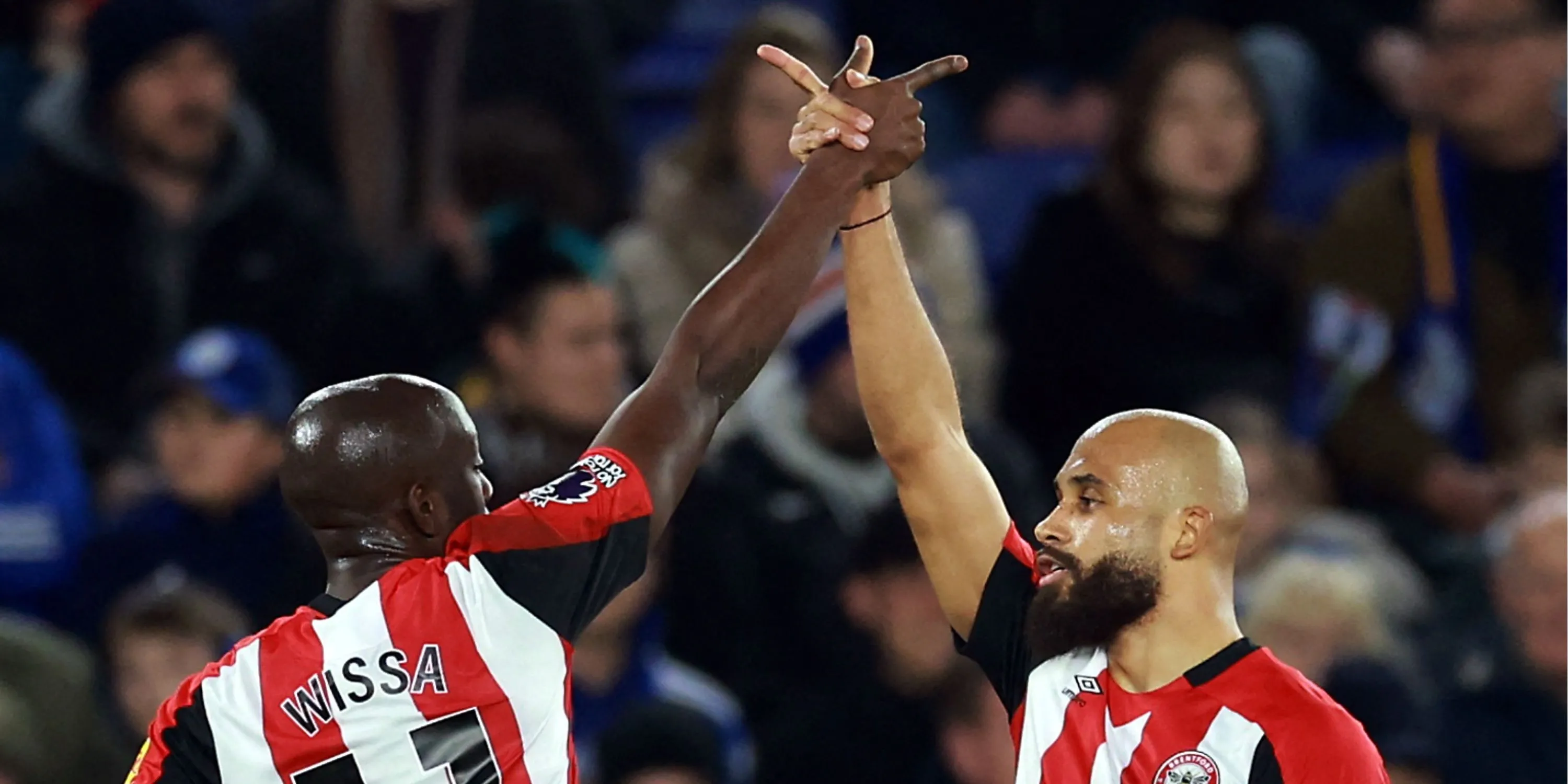 Bryan Mbeumo và Yoane Wissa trong màu áo Brentford