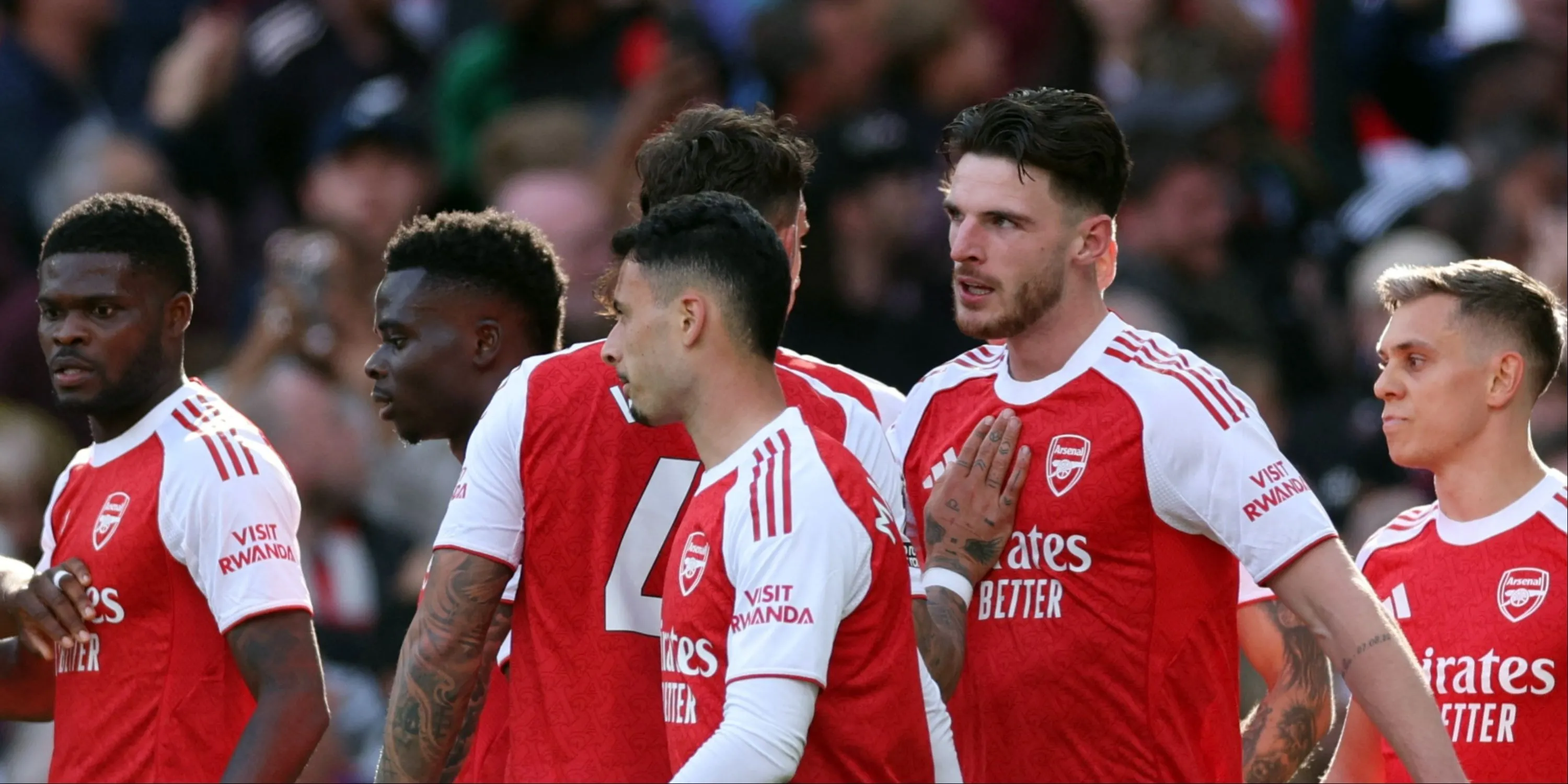 Declan Rice cùng các đồng đội Arsenal
