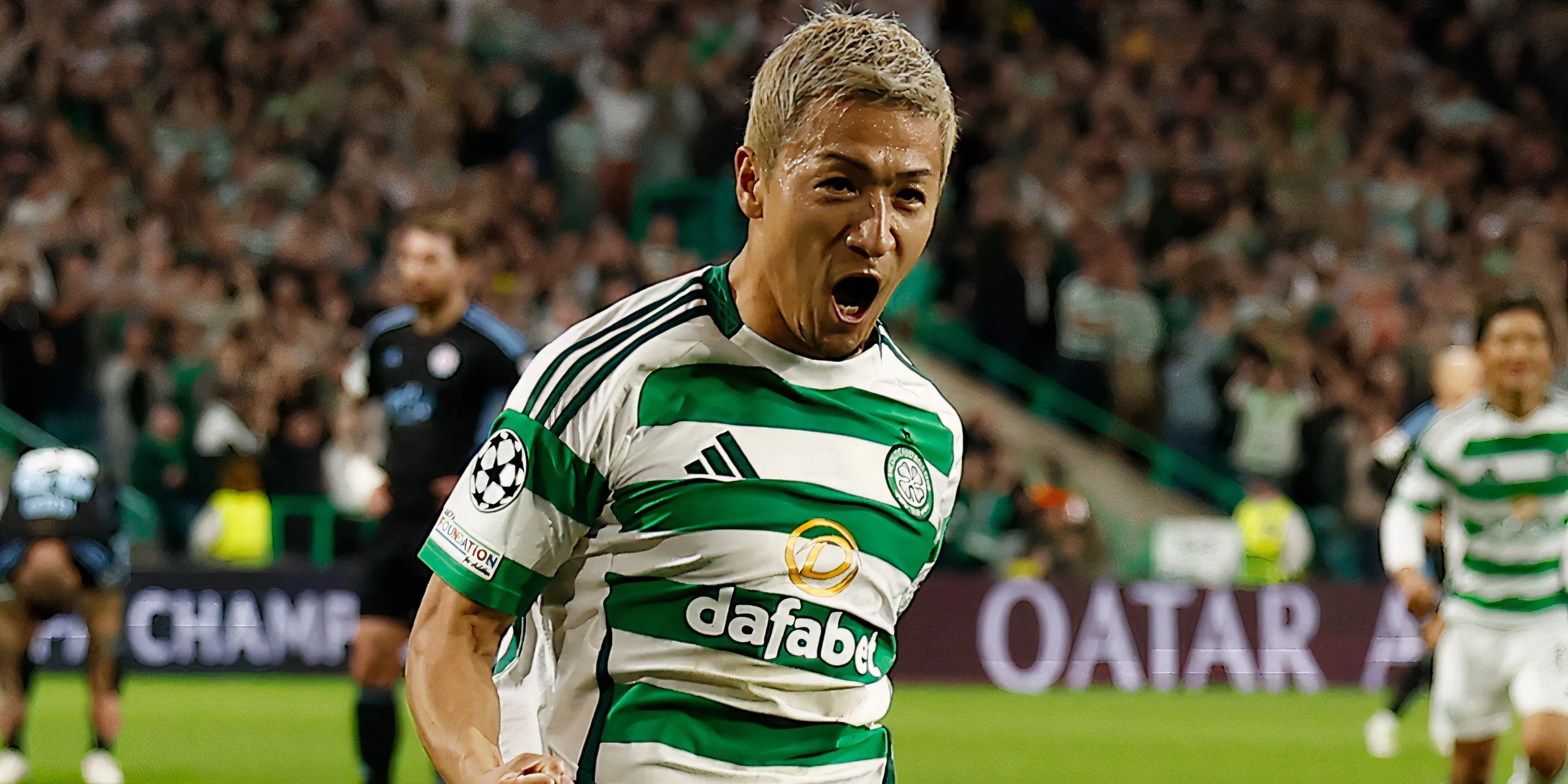 Tiền đạo Daizen Maeda trong màu áo Celtic tại đấu trường UEFA Champions League